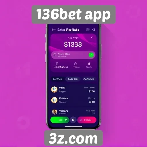 Interface do usuário do 136bet app em foco